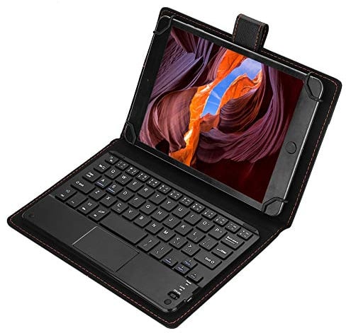 Funda de Teclado TouchPad para tabletas de 7 , 8, Teclado de Panel táctil Bluetooth inalámbrico de Trabajo de 100 Horas con Funda Protectora