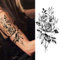 EROSPA® Tattoo-Bogen temporär/Sticker - Rosen Flowers Blume Blüte - Wasserfest - 19 x 9 cm
