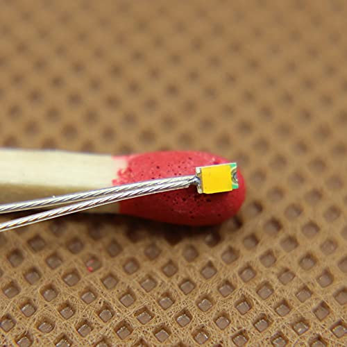 Evemodel 20 Stück SMD LED 0805 Vorgelötete Mikrolitzenleiter Modellbau Puppenhaus Diycraft Dekor (warm weiß)