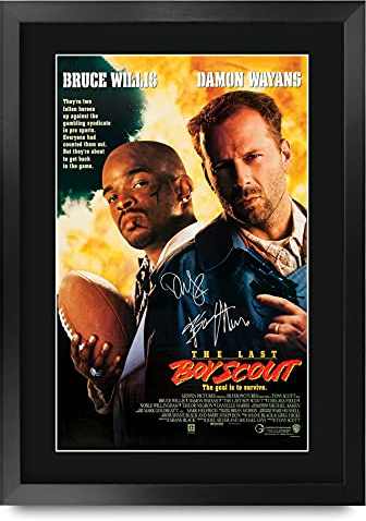 HWC Trading FR A3 The Last Boy Scout Movie Poster Bruce Willis, Damon Wayans Gifts Printed Poster Signed Autogramm Bild für Movie Memorabilia Fans - A3 Framed