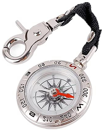 IKAAR Kompass Outdoor Navigation, Professioneller Taschenkompass Militär Marschkompass, Mini Wanderkompass, Geschenk Kompass für Camping, Wandern und andere Outdoor-Aktivitäten Silber