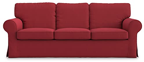 MASTERS OF COVERS Sofahusse Kompatibel mit IKEA Ektorp 3-Sitzer-Sofa, Ersatzbezug, Handgefertigt, 100% Baumwolle 218x88x88cm