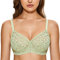 DOBREVA Soutien-Gorge Dentelle Emboitant Minimiseur avec Armatures Femme Vert Avocat 85B