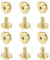 sourcing map 6 Sets Runde Nieten 12x7mm Taschenfüße Hohlnieten Pilznieten Metallnieten Leder Nieten Metall Nieten Bolzen Geldbörse Handtasche Bodennägel für Taschen Massivem Messing