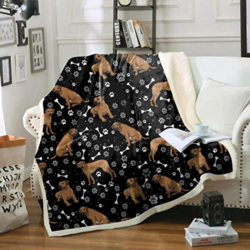 Rhodesian Ridgeback Flanell Decke 3D Druck Tier Hund Winter Warme Weich Kuscheldecke Kinder Teen Jungen Microfaser Flauschig Plüsch Decke Home Couch/Bett/Büro Wohndecke 100x130 cm