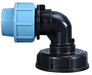 IBC Tank Thread Connector s60x6 Adapter To Mdpe Water Pipe Fittings Elbow Outlet 20mm