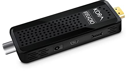 Melchioni Family | Irradio Decoder Digitale terrestre DVB-T2, KORA DTR-3340, Mini Stick, HDMI, HEVC H.265 60hz, 10bit, Sintonia Canali Automatica e Manuale, Riproduzione Foto e Filmati