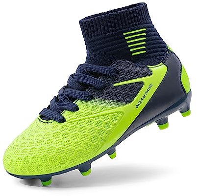 DREAM PAIRS Kids Scarpe da Calcio Ragazzi All'aperto Sportivo Teenager Scarpe da Calcetto,Size 39,Scuro/Blu/Neon/Verde,HZ19002K-E