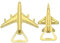 eMagTech 2 Stück Bierflaschenöffner in Flugzeugform und Jägerform, Flaschenöffner, Gadget, Dekoration, Flugzeug, Luftfahrtgeschenke für Piloten, mit Geschenkbox, Gold
