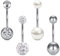 Rajnard Bauchnabelpiercing 14G 14mm Piercing Bauchnabel Chirurgenstahl CZ Perle Diamant Bauchpiercing Nabelpiercing Piercing Schmuck für Damen Herren