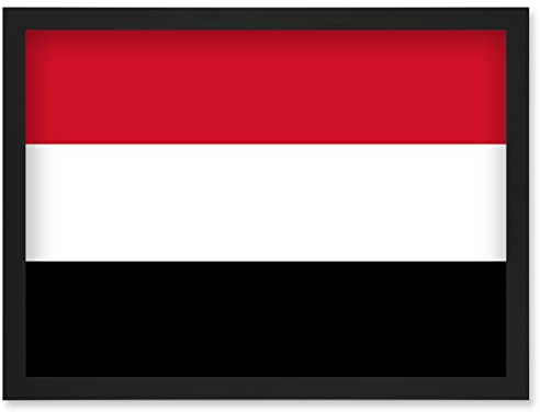 Artery8 Yemen National Flag Patriotic Vexillology World Flags Country Region Poster Artwork Framed Wall Art Print A4