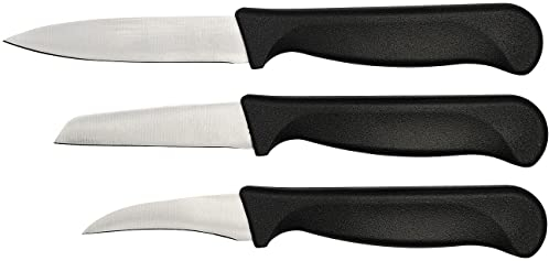 Rosenstein & Söhne Küchen-Messerset: 3-teiliges Obst- und Gemüsemesser-Set, scharf, kompakt und handlich (Kochmesser Set, Kitchen-Knife, Obstmesser)