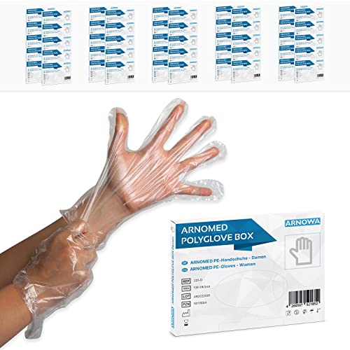 10000x ARNOMED® PE, Einmalhandschuhe Einweg, Plastik Einweghandschuhe für Damen & Herren, Plastikhandschuhe zum Haare färben, Dieselhandschuhe, Bäckerhandschuhe, Lebensmittelhandschuhe