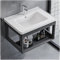 Vasca da Bagno Sospesa Lavello da Giardino in Ceramica Lavandino del Bagno di Famiglia Lavandino Pieno Piccolo Lavaggio Verticale con 1 Ciotola Postazione di Lavoro Portatile (Color : Hot And Cold Fa