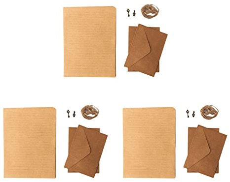 Fuzzbat 36 Stück Vintage Kraftpapier Schreibpapier Europäischer Papier für Briefe Schreiben Briefpapier Schreibwaren Zahl 16