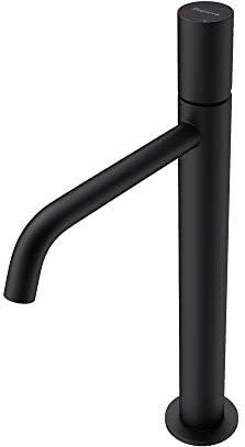 Mai & Mai Wasserhahn Bad Armatur Waschtischarmatur Schwarz matt Spültischarmatur 34,2 cm hoch Einhebelmischer WAO-7701-H