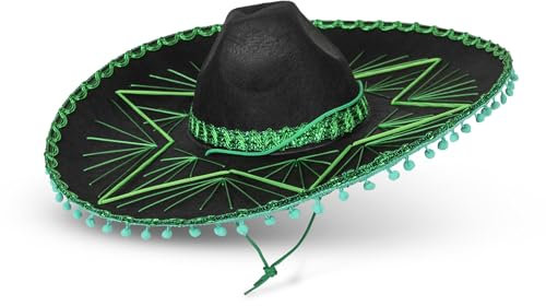 Dress Up America Chapeau Sombrero Vert Pour Enfants - Chapeaux Sombrero Mexicains - Chapeaux De Costume De Fête Traditionnels