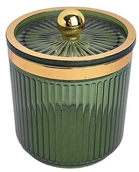 harayaa Support de tige de maquillage, pot organisateur de cosmétiques, boîte de rangement de coton-tige pour comptoir, commode, vanité de, Vert clair