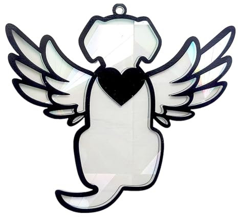 DNCG Gedenk-Sonnenfänger Aus Buntglas, Hängender Fenster-Sonnenfänger, Personalisierter Sonnenfänger, Lichtfänger Aus Buntglas, Gedenkgeschenk, Haustier-Ornament, Aufhänge