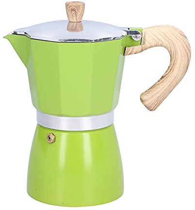 Italian Coffee Maker, 300ML Coffee Pot Moka Maker Coffee Kettle Stove Top Coffee Percolator Moka Pot for Gas Stove Electrothermal Furnace (Green)