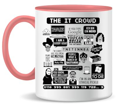 Forsca The It Crowd Quotes Keramiktasse für Tee und Kaffee, 300ml, Magic White Pink Black 330ml