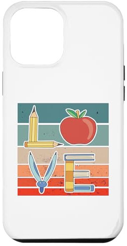iPhone 15 Plus Love education school pencil apple scissors books learning Case