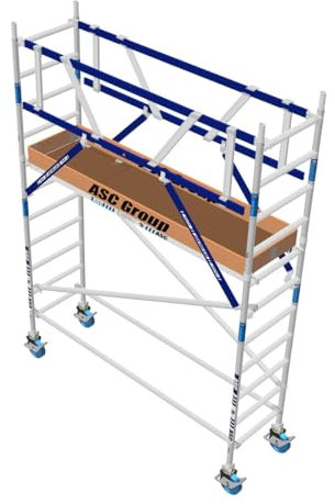 ASC Rollgerüst 75 AGS, Arbeitshöhe 4,3 m 2.50 m Holz - Leitergerüst - fahrbares Gerüst - Alu Gerüst fahrbar - Gerüst Alu