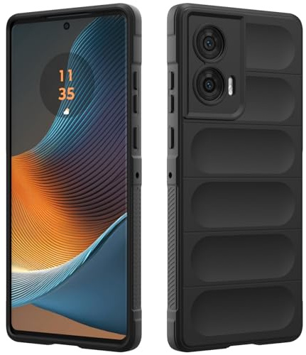 RIIMUHIR Silicone Case for Motorola Edge 50 fusion, Silky-Soft Touch Cover, Anti-Scratch Phone Case with Microfiber Lining, Shockproof Full Body Protective Case with Camera Protection (Black)