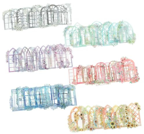 TOYANDONA 6 Stück Blumen Fensteraufkleber Selbstgemacht Dekoration Für Fenster Selbstklebend Ästhetische Sticker Für Scrapbooking Und Journal Regenbogen Gestaltung Verschiedene Designs