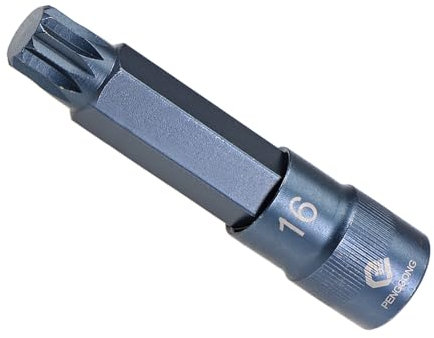 CoCud M16 (16mm) Triple Square Spline Bit Socket 1/2 Drive S2 Steel CR-V Power Screwdriver Impact Bit Sockets - (zum Befestigen von Automaschinen-Schrauben), 1 Stück