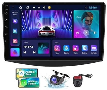 ZZPHKK Android 13 Carplay Android Auto Car Radio 2 DIN für Mitsubishi Grandis 1 2003-2011 FM RDS DAB+ Car Radio mit Screen 9 Zoll Unterstützung DSP Equalizer/Bluetooth 5.0/Rear View Camera(NF-2)