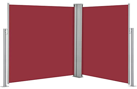 Xichuzi Ausziehbare Seitenmarkise, Sichtschutz Terrasse, Windschutz Terrasse, Terrassen-sichtschutz, Trennwand Balkon, Markise Seitenwand, Rot 140 x 600 cm