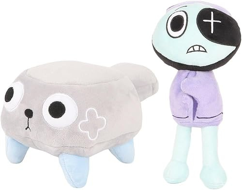 Puppal 2024 Dandy's World Plush Set, 6 Pcs Pebble Plushies Toy for Fans Gift, Soft Stuffed Animal Pillow for Home Kids' Bedroom Decor, Birthday Christmas Choice for Boys Girls (2pcs)