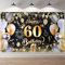 ANOMM 60.Geburtstag Banner Schwarzes-Gold, Happy Birthday Banner, 60.Geburtstag Dekoration für Drinnen und Draußen, Extra Groß Party Geburtstagsdeko Hintergrund (180 x 110 cm)