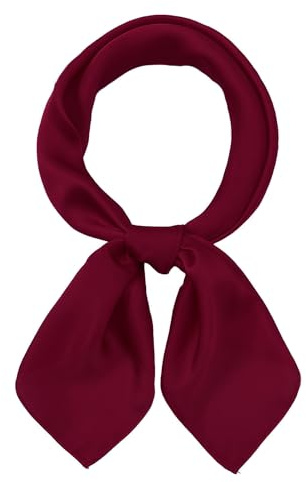 CHUNG Women's Scarf Satin bandanas Fashion Girls Scarves Wraps Emulation Silk Handbag retro 50s Hair Ribbons Handkerchief Necktie Square 70 * 70cm,Burgundy
