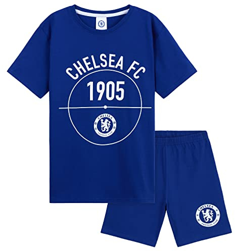 Get Trend Chelsea F.C. Pyjamas for Boys Teens Short Football PJs Breathable Nightwear Loungewear Sleepwear Gifts for Boys (9-10 Years, Blue Chelsea)