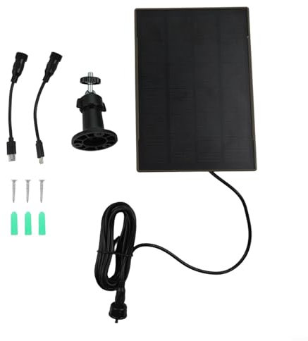 DAZZLEEX Panneau solaire pour caméra de chasse, panneau en silicone monocristallin avec port de type C pour caméras de surveillance de la faune pour WingHome pour Bushnell pour Spypoint