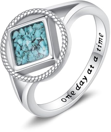 ONEFINITY Nüchternheitsgeschenke Sterlingsilber Nüchternheit Na Narcotics Anonymous Ring Genesung Na Schmuck Geschenke für Frauen Größe 8