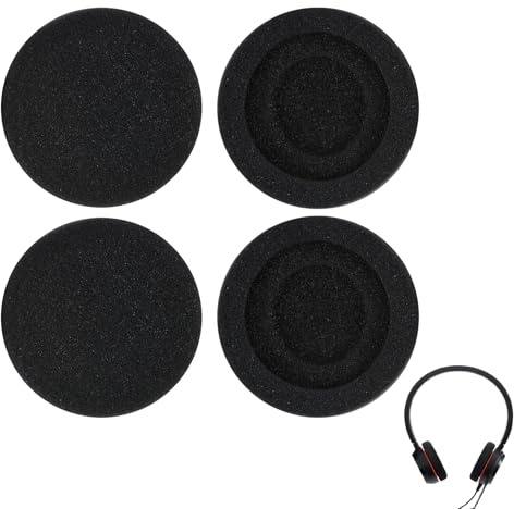 Lot De 2 Paires De Coussinets D’Oreille De Remplacement, Oreillettes en Éponge Douce Et Respirante, Coussinet Casque Jabra, Cache Oreille Casque De Rechange, Compatibles Casques Série Evolve