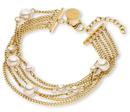 Purelei Sea Gleam Armband – Feines Armband mit Muschelperlen (4 mm & 7 mm) – Edelstahl (Gold 14K vergoldet/Silber/Roségold 18K) – 16–19 cm eleganter Perlenschmuck für Damen