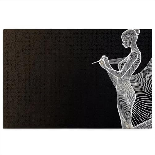 Puzzle 5000 Teile Erwachsene, Puzzle 5000 Teile Schwarz, Holzpuzzle Erwachsene mit Geschenkbox, Klassische Puzzles Frau für Die Ganze Familie, Deko Wohnzimmer, Geschenke für Frauen/Männer, -4365