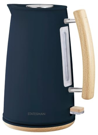 Statesman 1.7L Scandi Kettle, Navy Blue | 3000W Rapid Boil, Cordless, Auto Shut-Off, Boil Dry Protection, Removable Filter