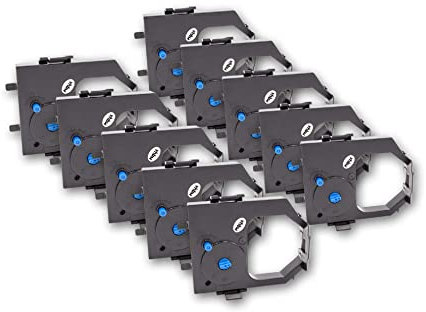 vhbw 10x Farbband Schriftband kompatibel mit IBM 2591N, 2590N, 2581N, 2591, 2590, 2581, 2580 Nadeldrucker, Bondrucker - Schwarz