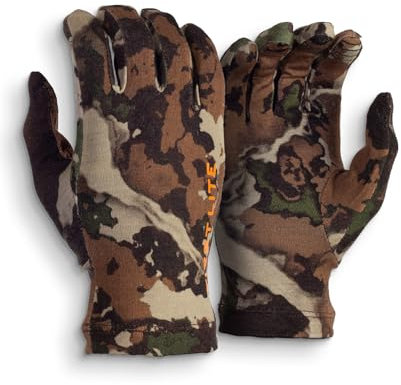 First Lite Aerowool Handschuhe aus Merinowolle, leicht, Touchscreen-kompatibel, Camouflage-Jagdhandschuhe, First Lite Fusion, Größe S