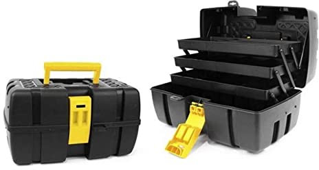 Bricotech S2201567 Caja de Herramientas con Compartimentos Bricotech Venezia Ne Gramos o Amarillo (37 X 23 x 21 cm)