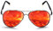 ROCKNIGHT Polarisierte Piloten-Sonnenbrille für Herren und Damen, Metall, flache Oberseite, leicht, UV400, Outdoor, 58 mm, (Ruthenium-Rahmen, rote Linse), Medium
