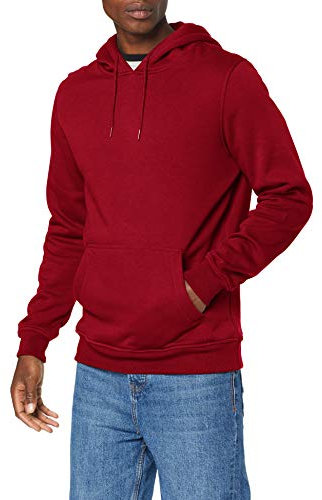 Build Your Brand Men BY011-Heavy Hoody Heavy Hoody, Ruby, S