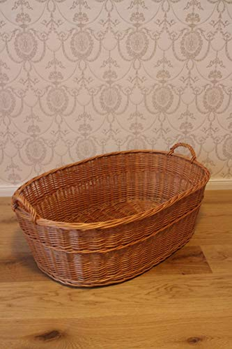 Marcus Wäschekorb aus Weide in 8 Varianten Tragekorb Wäschebox Weidenkorb Babykorb Babybett Weide (Nr. 6 80cm)