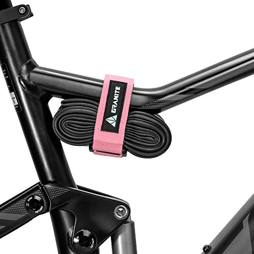 Granite Rockband MTB Rahmen Trägergurt für Schläuche und Fahrradwerkzeug-Set, Fahrrad-Aufbewahrungslösung zum Anbringen von zusätzlicher Ausrüstung an Ihrem Mountainbike und BMX-Bike (Rosa)