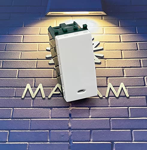 TOT Electric Frutti Compatibili Colore Bianco Per Supporti Originali Materiale Tecnopolimero Vimar Plana Interruttori Prese Shuko Bivalenti (Invertitore Retroilluminabile)